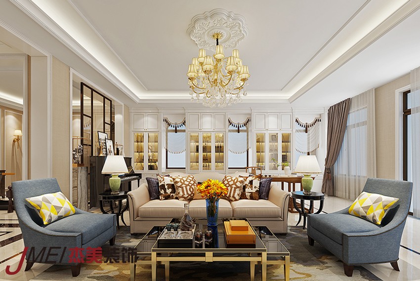 440平歐式輕奢裝修效果圖[大連-高新園區-小蓬萊]