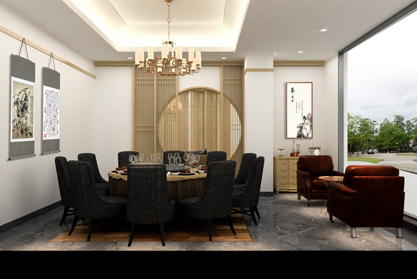 320平新中式茶室裝修效果圖 320平新中式茶室裝修效果圖