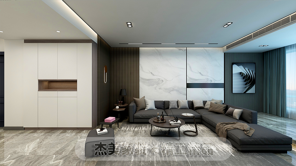 160m2現代簡約魯能拂海園大連家裝案例|開發區